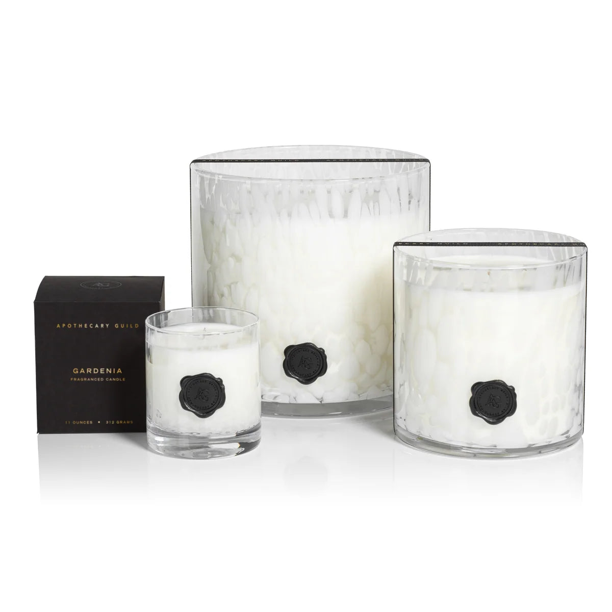 APOTHECARY GUILD OPAL GLASS 5 WICK CANDLE JAR - GARDENIA